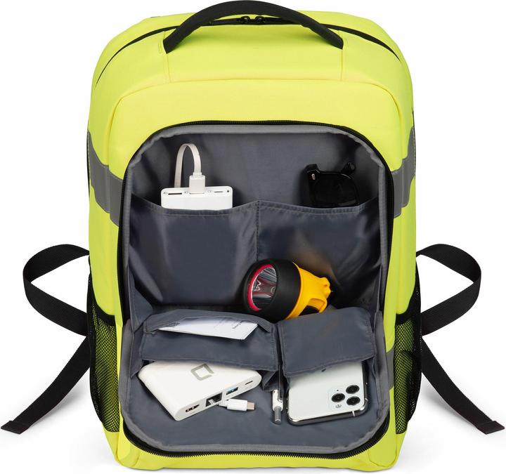 Actual product image Dicota Backpack HI-VIS Base 24 litre yellow (24 l)