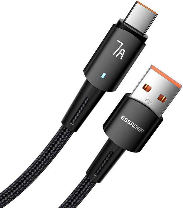 Actual product image Essager USB-A to USB-C cable,, EXC7A-CGB01-P, 100W, 0.5m (black) (0.50 m, USB 3.0)
