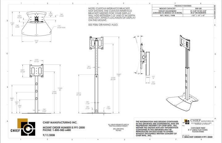 Immagine prodotto Chief PF1-U - Set-up per pannello piatto (estensibile) (75", 90.70 kg)