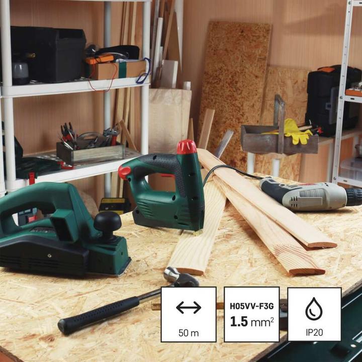Immagine prodotto Emos Cavo a tamburo con messa a terra, 4 prese, 50 m (P19450) (50 m, 1.50 mm².)