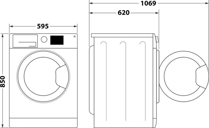 Actual product image Indesit Free-standing washing machine BWA 101496X WV IT - BWA 101496X WV IT (10 kg, Left)