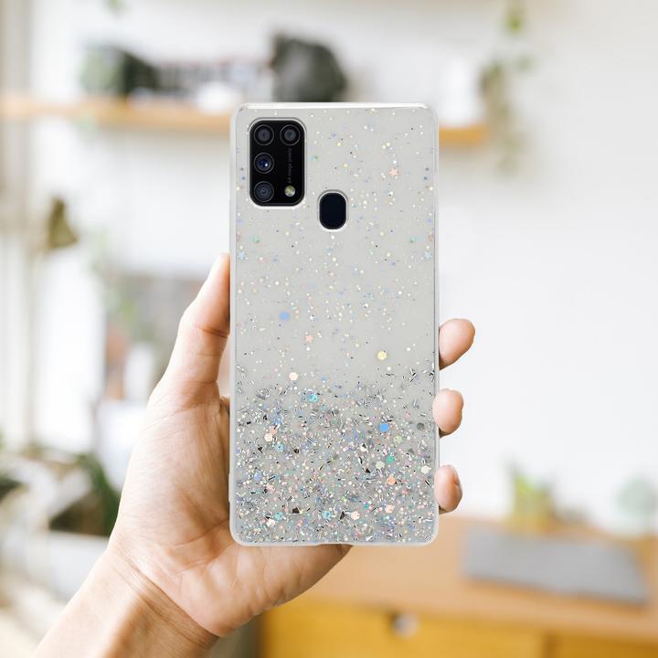 Actual product image Cadorabo TPU cover with glitter for Samsung Galaxy M31 (Samsung Galaxy M31)