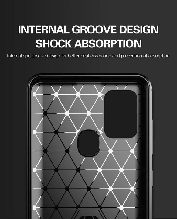 Produktbild Cadorabo TPU Ultra Slim carbon edelstahl Kombi Cover (Samsung Galaxy A21s)