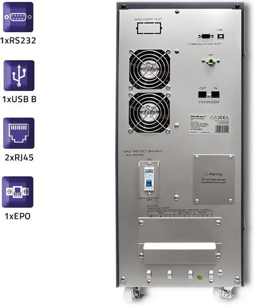 Immagine prodotto Qoltec Onda sinusoidale pura 53044 (10000 VA, 800 W, Doppio convertitore online UPS)
