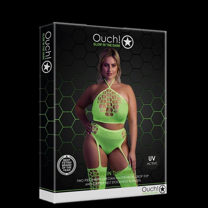 Immagine prodotto Ouch! Two Piece with Crop Top and Stockings - Green - XL/XXXXL (XL, XXL, 3XL)