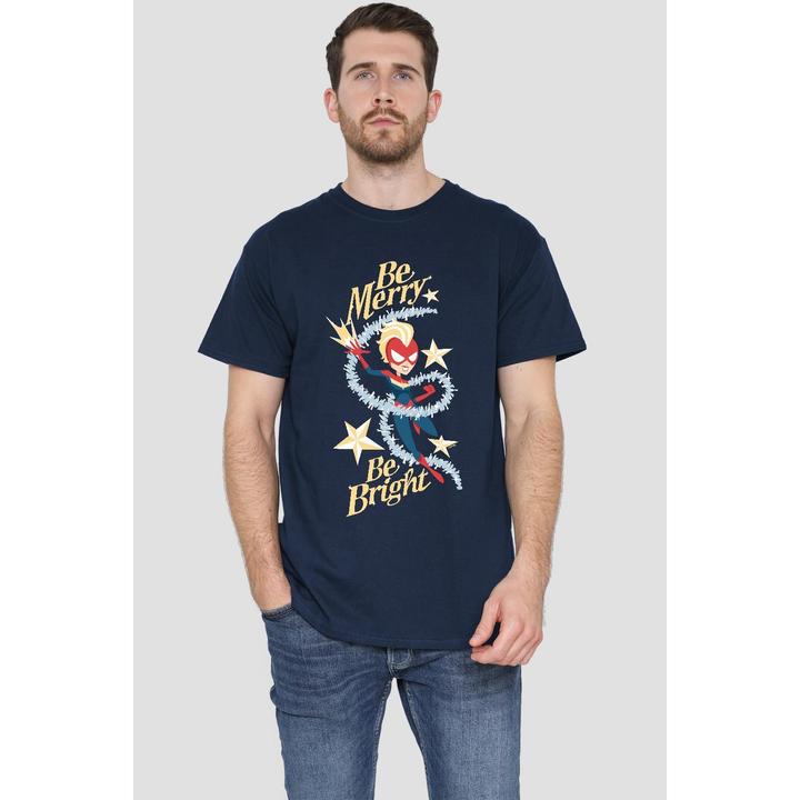 Immagine prodotto Captain Marvel Be Merry Be Bright Maglietta Uomo (3XL)