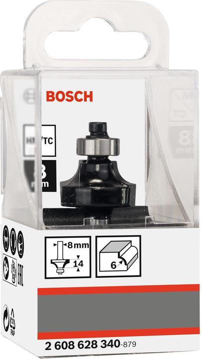 Immagine prodotto Bosch Professional Zubehör Fresa per arrotondare, 8 mm, R1 6 mm, L 13,2 mm, G 53 mm