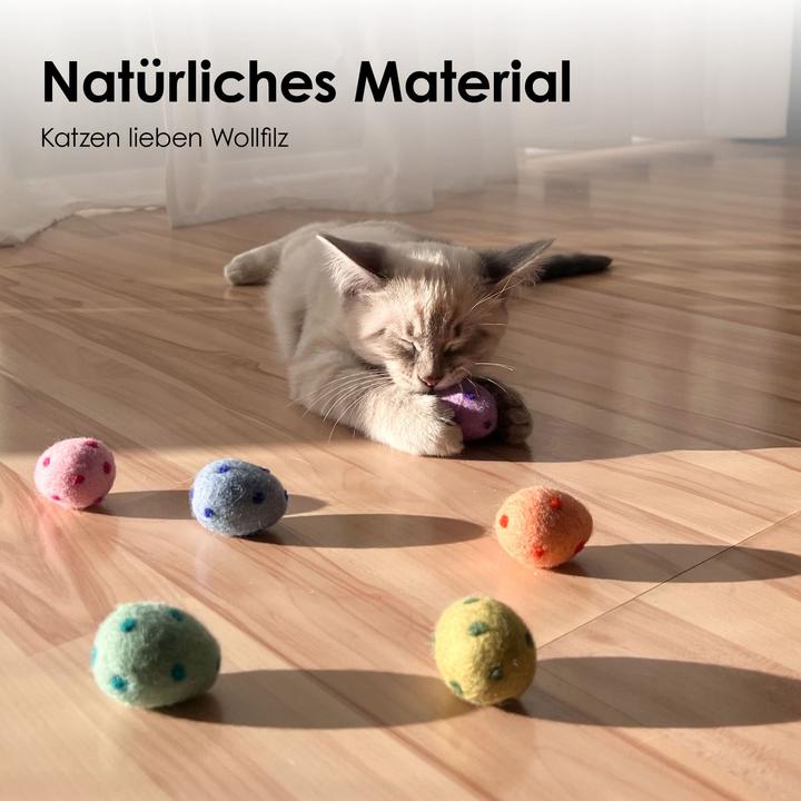 Produktbild LucyBalu RAINBOW EGGS Katzenbälle (Katzenminzespielzeug)