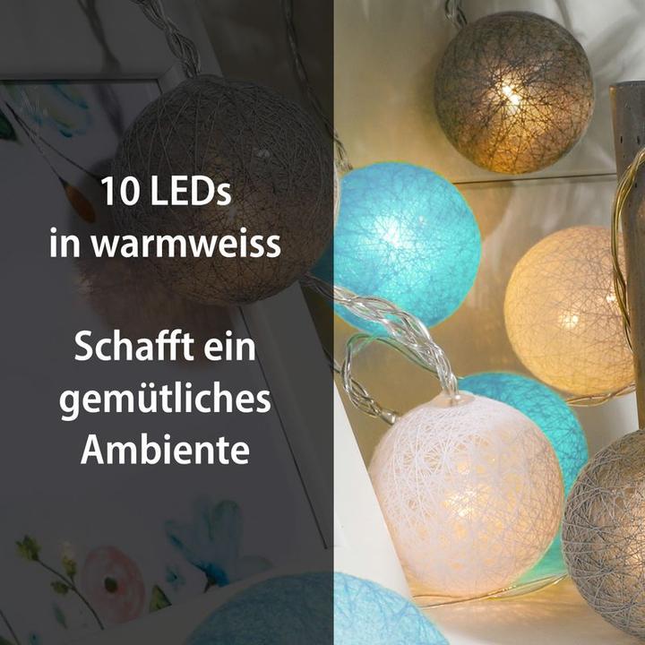 Image du produit Hermex 2.2m Chaîne lumineuse LED Boule Chaîne lumineuse Boule Guirlande lumineuse Décoration (2.20 m)