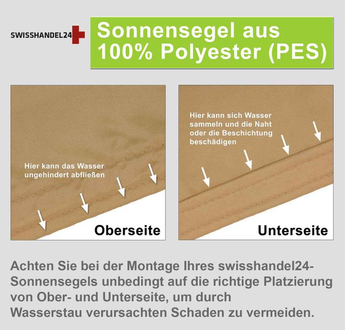 Produktbild Swisshandel24 Sonnensegel wasserdicht Quadrat (6 x 6 m)