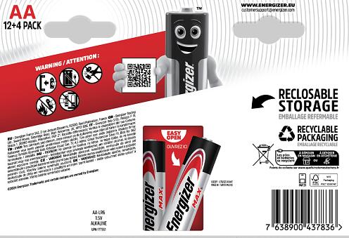 Immagine prodotto Energizer Max Alcalina (16 pz., AA, 2700 mAh)