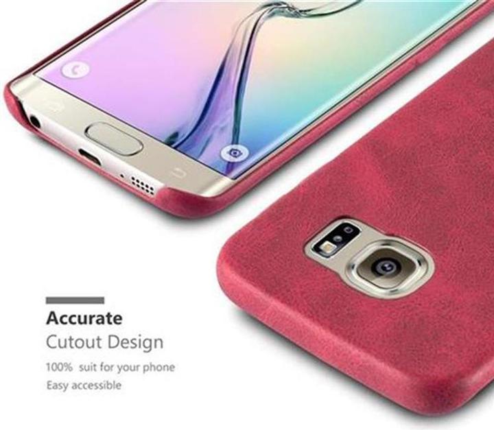 Actual product image Cadorabo Hard cover faux leather with texture (Samsung Galaxy S6 Edge)