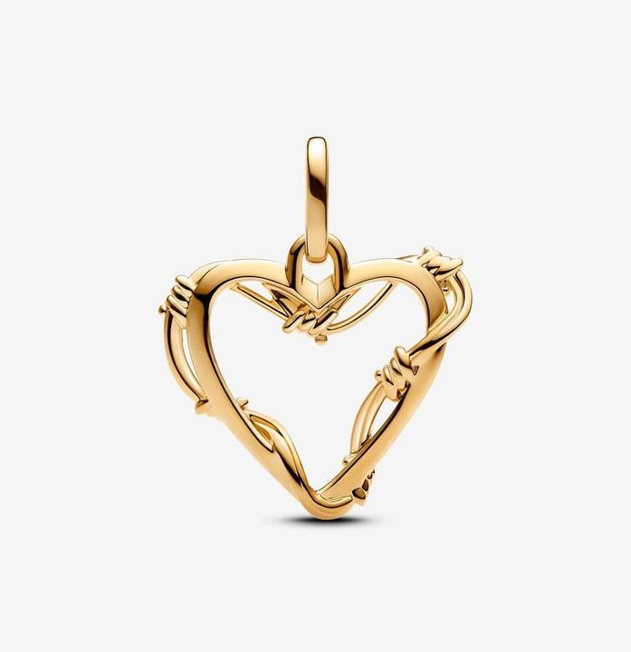 Image du produit Pandora Medallions Wire Heart dangle Charm (14K plaqué or)