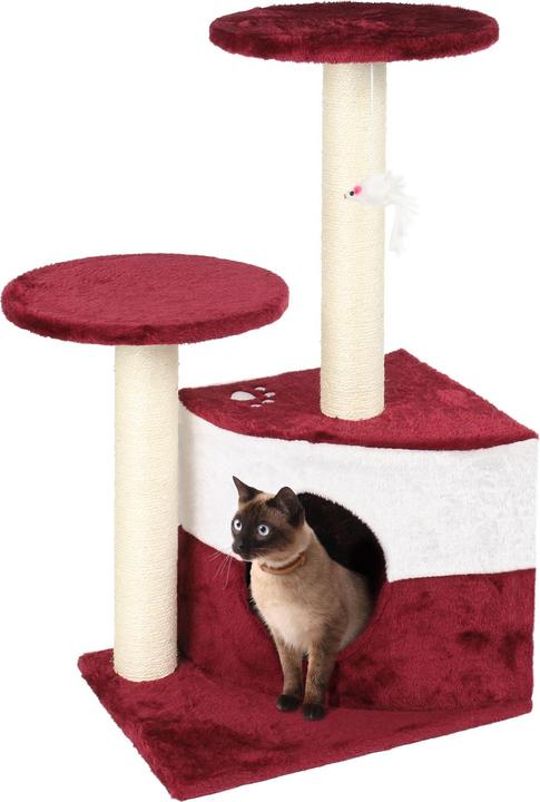 Image du produit Wiltec Arbre à chat rouge 71cm Arbre d’escalade Arbre de grattage Jeu Chats (71 cm, Rouge)