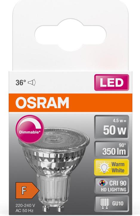 Actual product image Osram LED reflector (GU10, 4.50 W, 350 lm, 1 x, F)