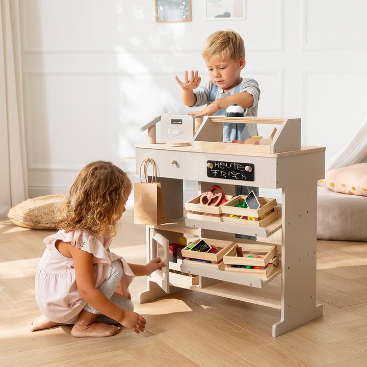 Image du produit Howa Magasin en bois naturel, beige avec 5 accessoires 47551