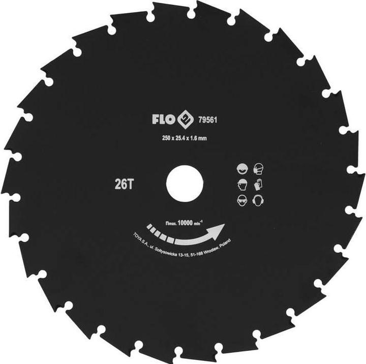 Produktbild Toya Flo Rodungsblatt für Motorsense, Durchmesser: 255 mm (25,5 cm), Aufnahme: 25,4 mm, 26 Zähne, aus mas