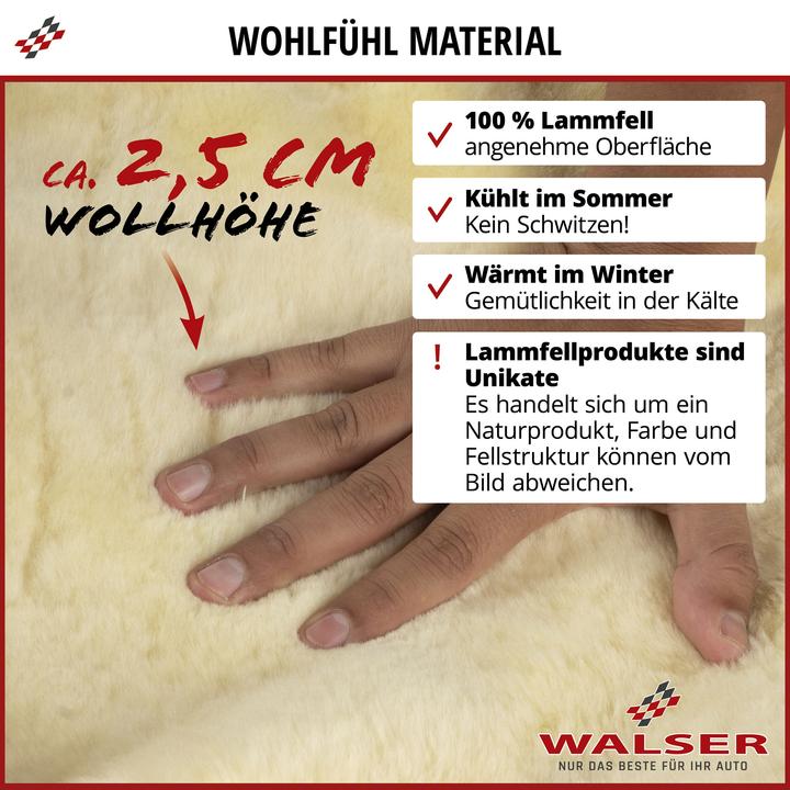 Produktbild Walser Gurtpolster Millie aus Lammfell, 2 Stück Auto-Gurtschoner beige