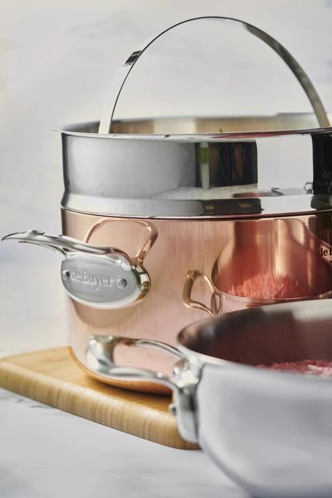 Image du produit de Buyer Prima Matera Marmite à légumes avec couvercle à induction (16 cm, Casserole, Acier inoxydable, Cuivre)