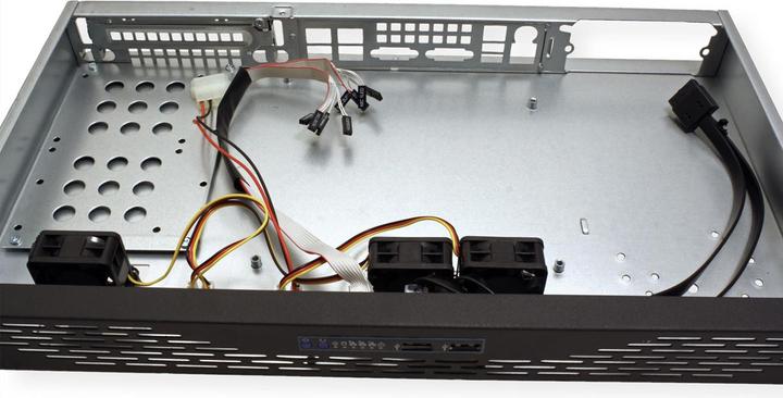 Actual product image Intertech IPC 1HU-K-125L 48,26cm 19inch 1RU IPC enclosure w. 1x 8,9cm 3,5inch int. o 2x 6,35cm 2,5inch i...