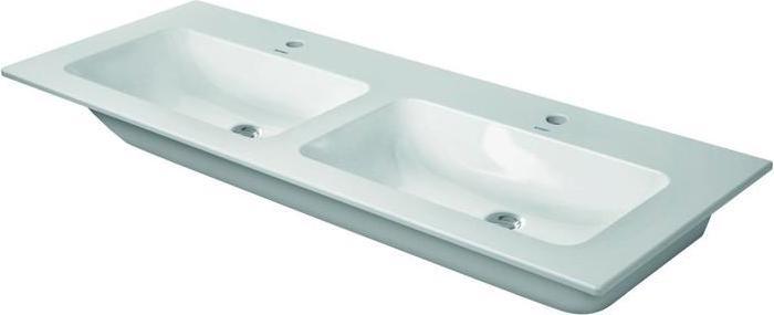 Image du produit Duravit lavabo double ME by Starck m ÜL m HLB 1300x490mm sans trou pour robinet blanc (490 mm, 1300 mm)