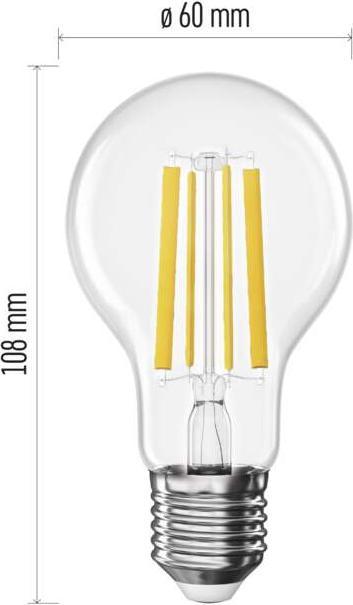 Actual product image Emos LED lamp Filament A60 / E27 / 10.5 W (100 W) / 1521 lm / Neutral white (E27, 10.50 W, 1521 lm, 1 x, D)