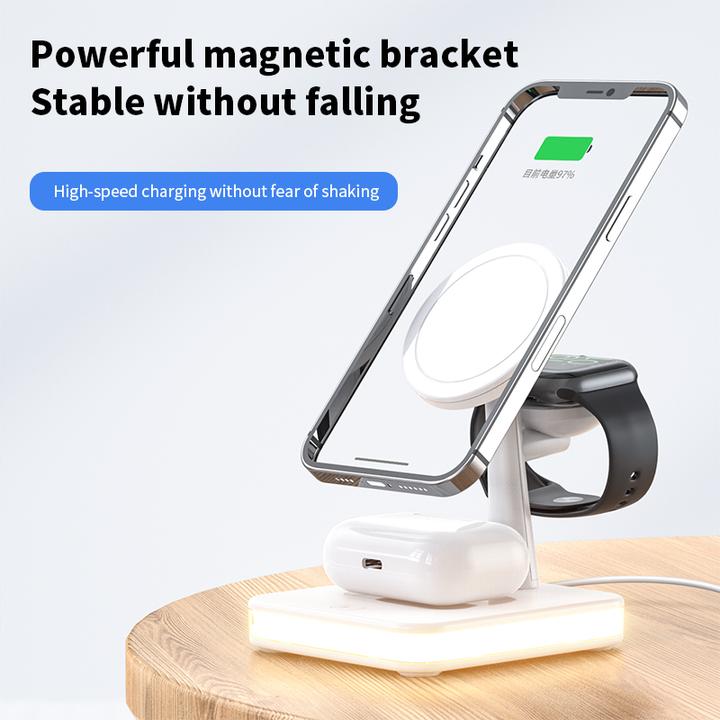 Immagine prodotto PhoneLook Stazione di ricarica wireless Fast Charge 4 in 1 con MagSafe + luce LED (25 W)