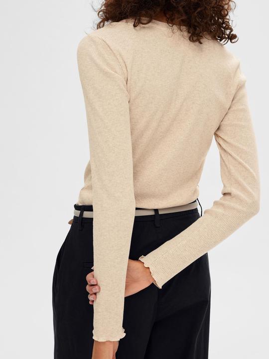 Actual product image Selected Femme Ribbed top with long sleeves (XS)