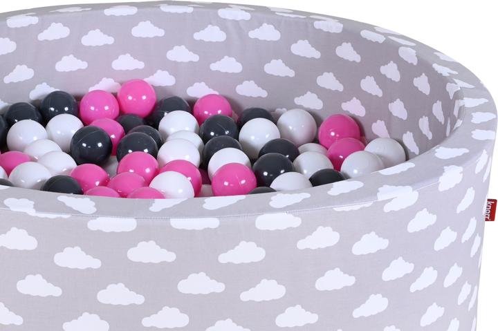 Actual product image Knorrtoys Ball pool soft - "Grey white clouds" - 300 balls cream/grey/rose
