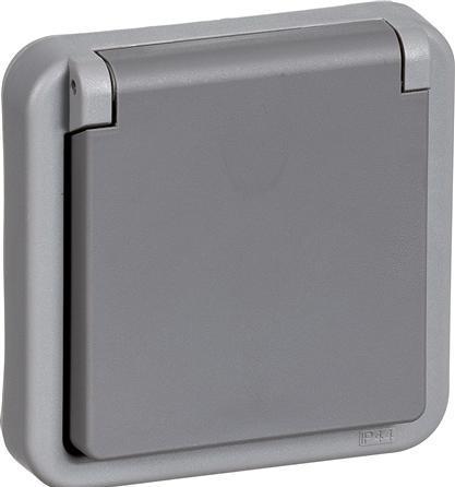 Actual product image LK OPUS® 74 Industri stikkontakt 2-pol med jord mørkegrå