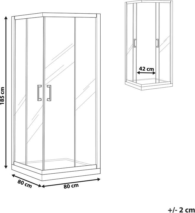 Immagine prodotto Beliani Cabina doccia (80 cm, 80 cm, 185 cm)