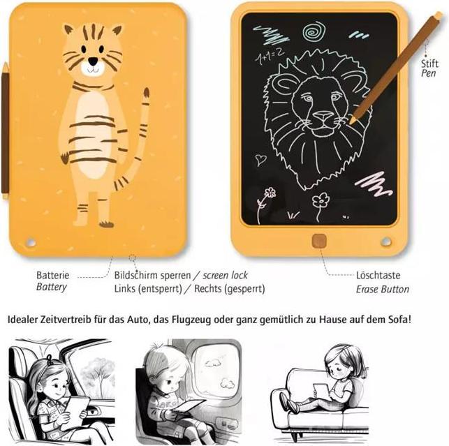 Immagine prodotto Lutz Mauder TapirElla Tiger-Pad, lavagna magica LCD da colorare per bambini)