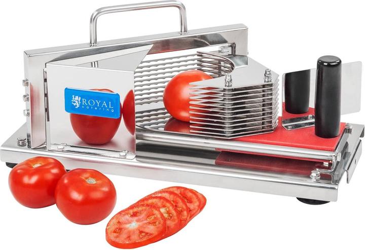 Produktbild Royal Catering Tomatenschneider Edelstahl 10 Klingen 5 5 mm Gastro Gemüseschneider Profi