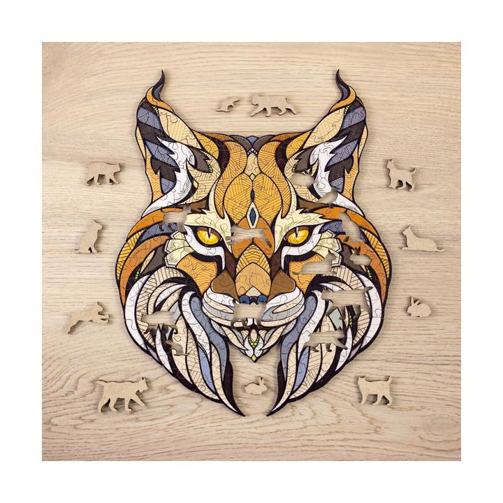 Image du produit Eco Wood Art Puzzle en bois S - Lynx (Dans une boîte en bois) (80 pièces)