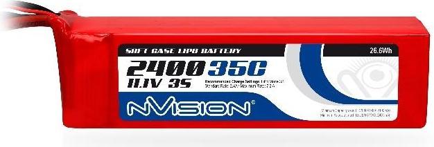 Immagine prodotto nVision Batteria LiPo 11,1V 2400mAh 35C (11.10 V, 2400 mAh)
