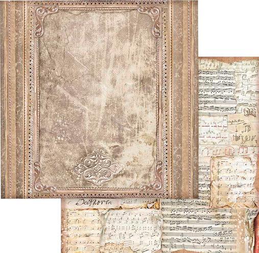Image du produit Stamperia Bloc de scrapbooking "Vintage Library Backgrounds", 10 feuilles, 30,5 x 30,5 cm (190 g/m², 10 x)