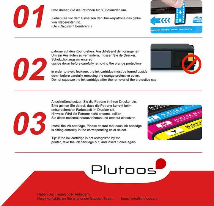 Etichetta energetica Plutoos Cartuccia HP 913A compatibile XXL, nero LOR95AE