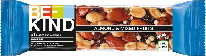 Actual product image Be-Kind Almond & Mix Fruits nut bar 12 bars (40 g)