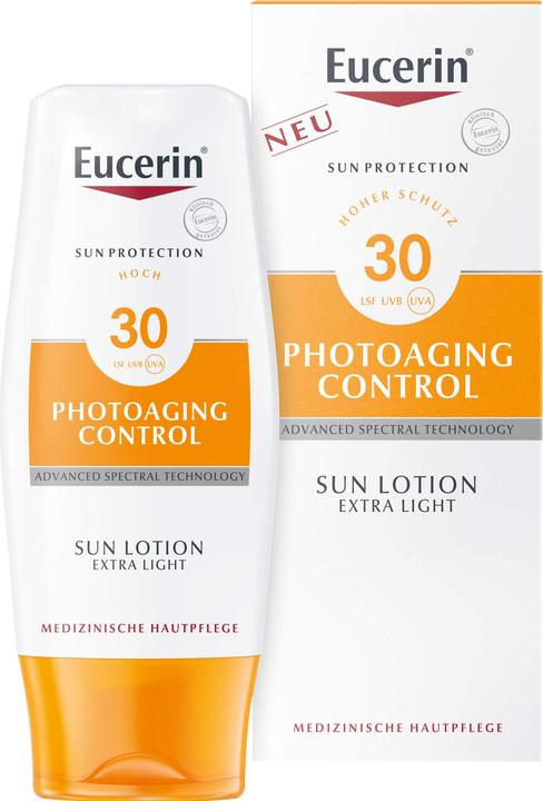 Actual product image Eucerin Photoaging Control Sun Lotion Extra Light SPF 30, 150 ml Lotion (Suntan lotion, SPF 50, 150 ml)