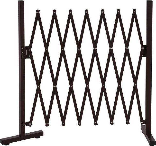Image du produit Mendler Barrière en aluminium HWC-K56, extensible pivotante en acier 103x31-200x31cm, marron