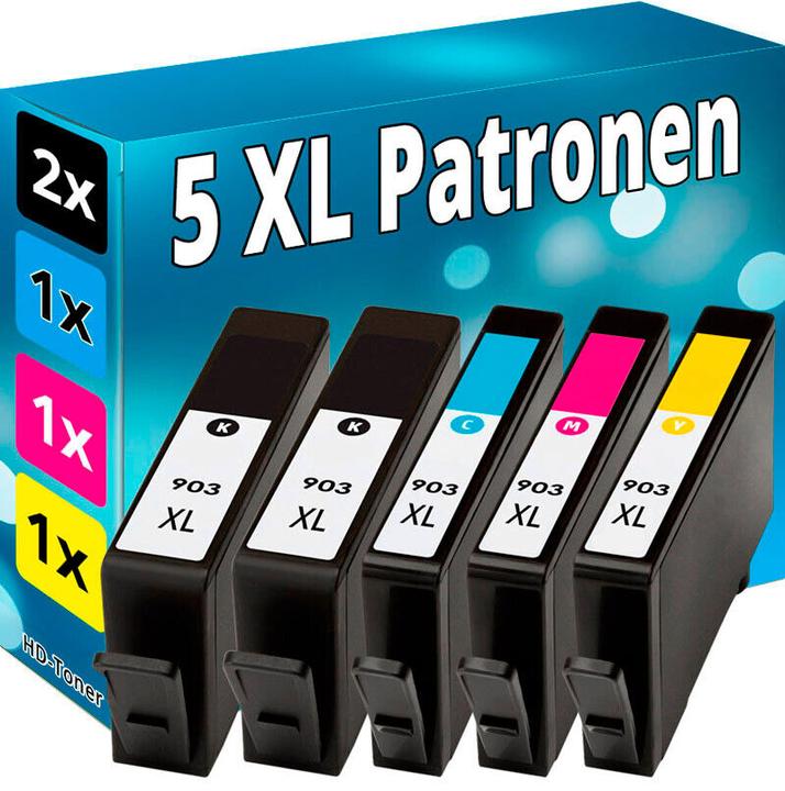 Produktbild Druckfuxx 5x TINTE PATRONEN 903-XL für HP OfficeJet 6950 6960 6962 6968 6970 697