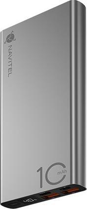 Produktbild Devia Powerbanka Navitel PWR10 AL stÅ™Ã­brnÃ¡ (10000 mAh, 22.50 W, 37 Wh)