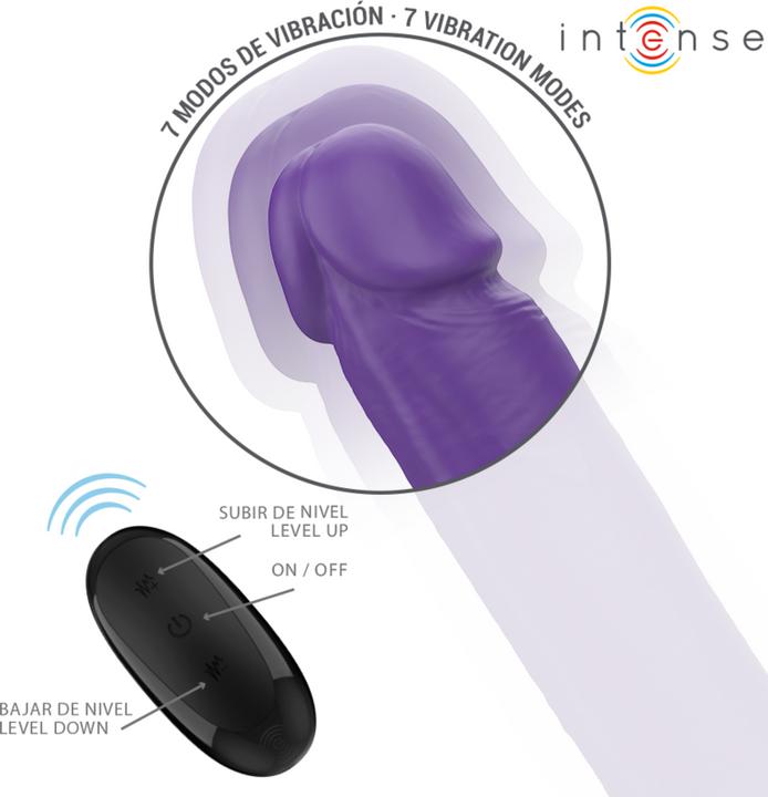 Produktbild Intense Gunter Dildo Doppelvibrator 40 cm Lila Fernbedienung