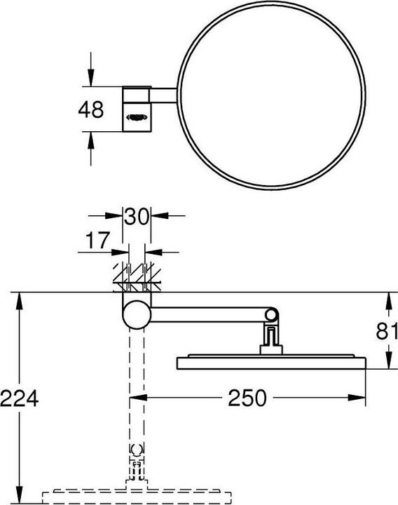 Image du produit Grohe Miroir de courtoisie Selection cool sunrise brossé 41077GN0