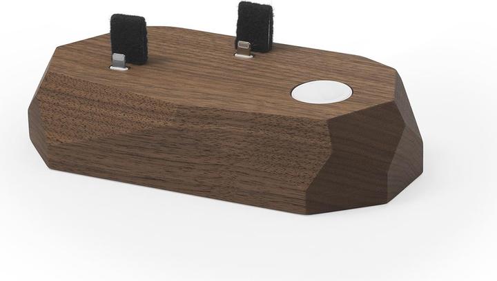 Image du produit Oakywood Triple Dock pour iPhone - Walnoot - Oplader Telefoon - Aripods - Apple Watch