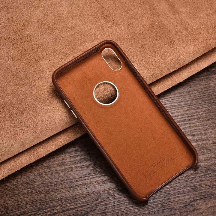 Produktbild Xoomz iPhone XS Max Case Real Lamb Leather Brown (Apple iPhone XS Max)