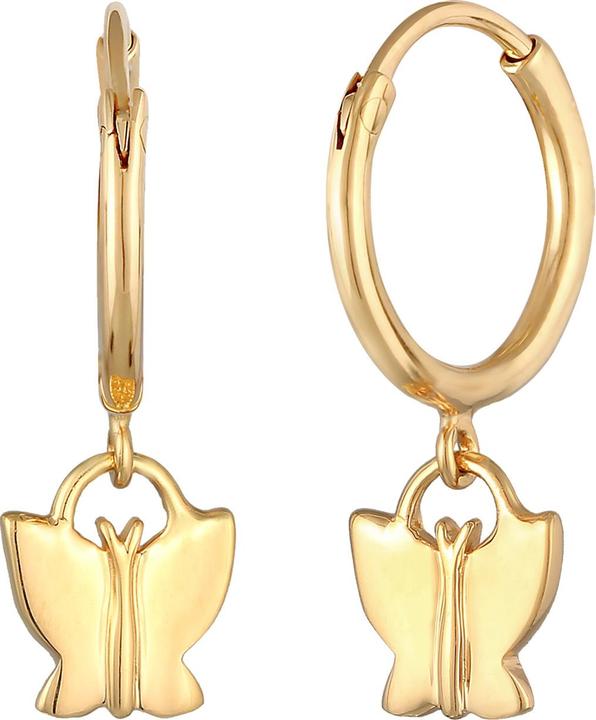 Immagine prodotto Elli Orecchini Bambini Creoli Farfalla Argento 925 Placcato Oro (Argento 925)