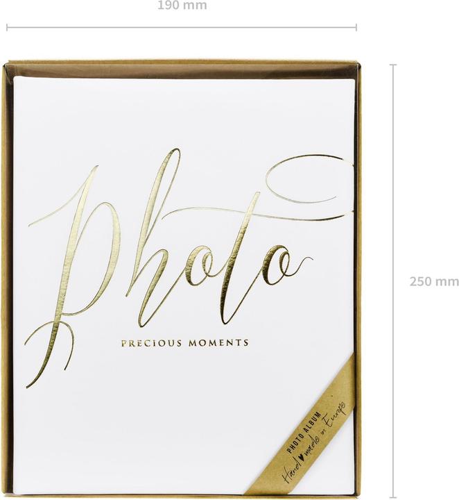 Actual product image Partydeco Photo album Precious moments 20 x 24.5 cm, White/Gold (20 x 24.5 cm)