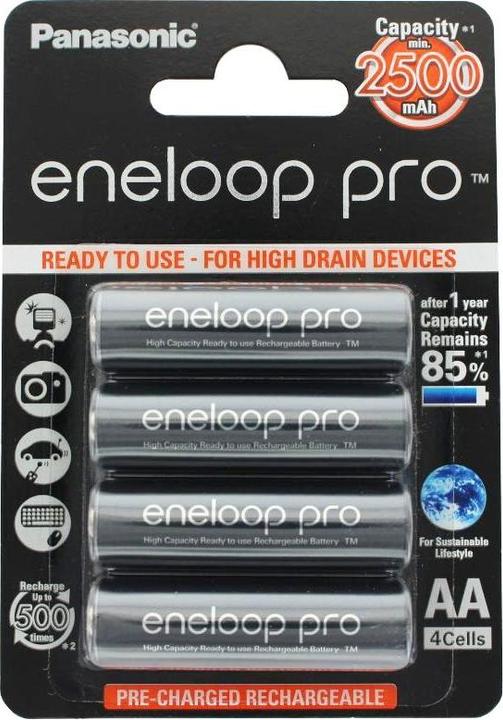 Immagine prodotto Panasonic Batteria XX Technology HR-3UWX min. 2500mAh e box batteria di (4 pz., AA, 2500 mAh)