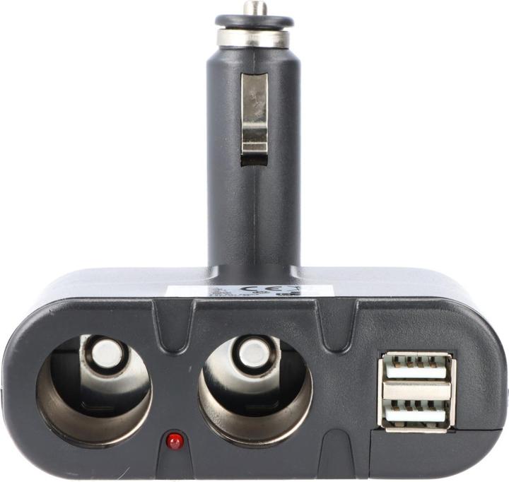 Actual product image AccuCell Car adapter, distributor cigarette lighter - plug to 2x socket + USB